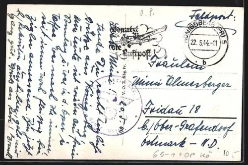 AK Königsberg, Ansicht des Hauptbahnhofs