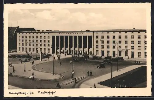 AK Königsberg /Pr., Nordbahnhof mit Passanten