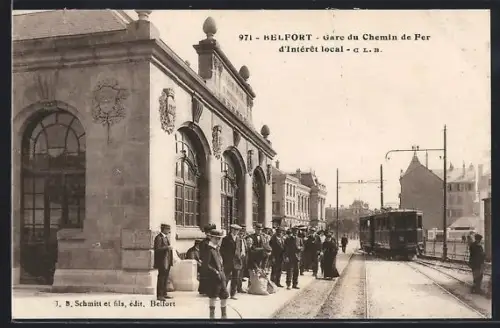 AK Belfort, Gare du Chemin de Fer d`Intérêt local, Strassenbahn