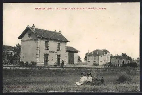 AK Marainviller, La Gare du Chemin de fer de Lunéville à Blamont, Bahnhof
