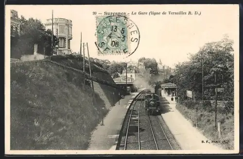 AK Suresnes, Ligne de Versailles, La Gare