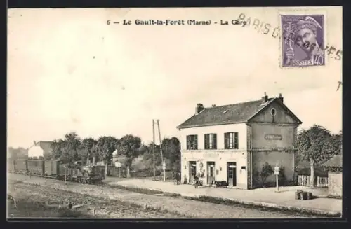 AK Le Gault-la-Forêt /Marne, La Gare, Bahnhof