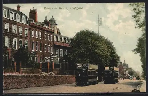 AK Highgate, Cromwell House, Strassenbahn
