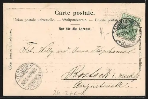 AK Basel, Basler Stadttheater vor und nach dem Brande 1904