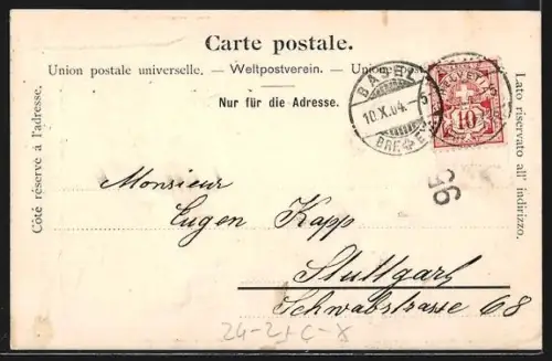 AK Basel, Brand des Basler Stadttheaters am 6. / 7. Oktober 1904