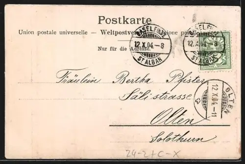 AK Basel, Brand des Stadt-Theaters in Basel 1904, Feuerwehr beim Löschen