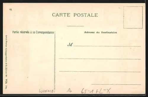 AK Bettembourg, La gare Gleisseite, Wappen und Monumente