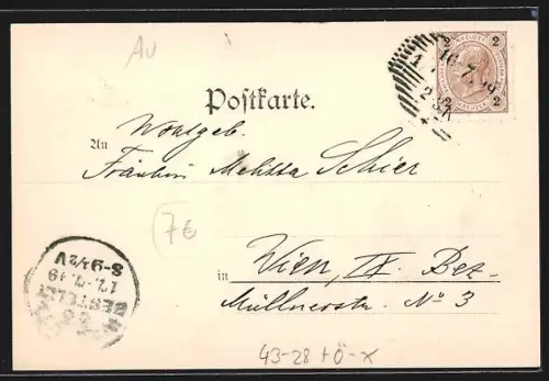 AK Wien, Maria Theresia-Momument, Steinsetzer beim Strassenbau