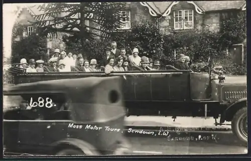 Foto-AK Sandown, Coach of the Moss Motor Tours, Autobus