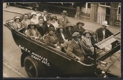 Foto-AK Ilfracombe, Open coach with tourists, Autobus