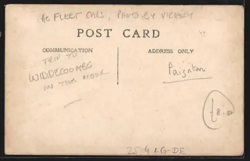 Foto-AK Widdecombe-in-the-Moor, Open coach with tourists, Autobus