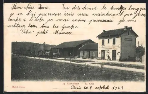 AK Rimaucourt, La Gare, Bahnhof