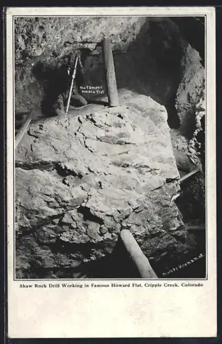 AK Cripple Creek, CO, Shaw Rock Drill Working in Famuous Howard Flat, Bergbau