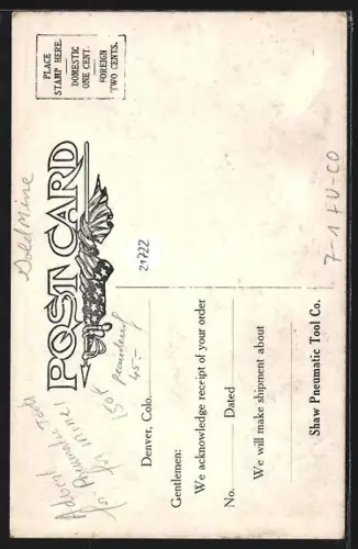 AK Cripple Creek, CO, Shaw Rock Drill Working in Famuous Howard Flat, Bergbau