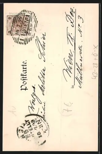 AK Wien, Blick auf das Rathaus, Strassenbahn