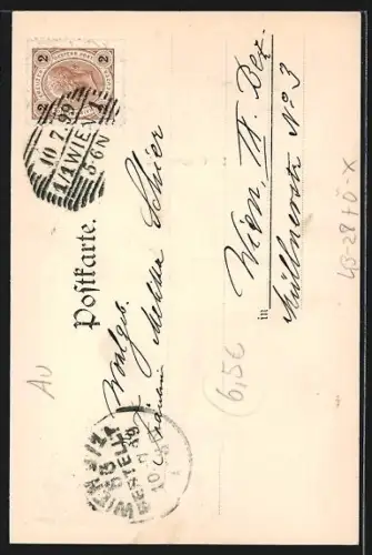 AK Wien, Constantinhügel, Frau mit Kinderwagen