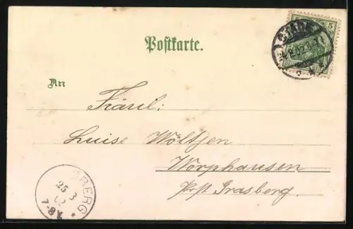 Lithographie Stade, Kaiserl. Post