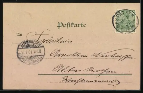 Lithographie Nastätten, Kaiser Wilhelm Heim, Kriegerdenkmal, Ortsansicht