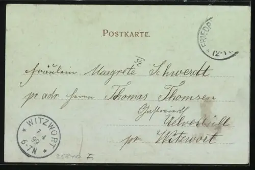 Mondschein-AK Friedrichstadt a. E., Geschäft in der Prinzenstrasse