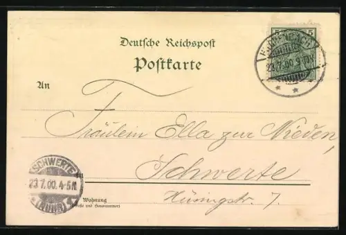 Lithographie Hilchenbach, Marktplatz, Seminar und Totalansicht