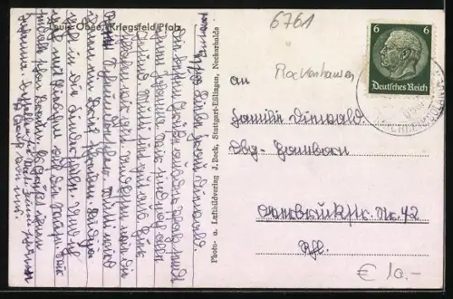 AK Kriegsfeld /Pfalz, Louis Obée, Strassenpartie mit Geschäft