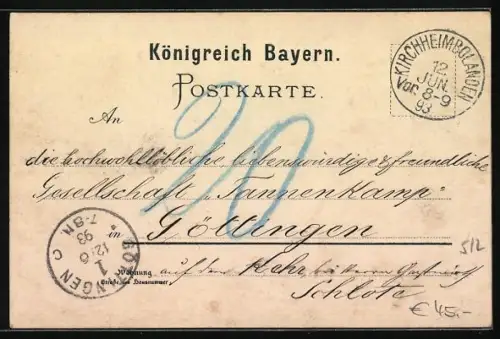 Lithographie Kirchheimbolanden, Aussichtsturm auf dem Schillerhain, Cleopatra, Germania