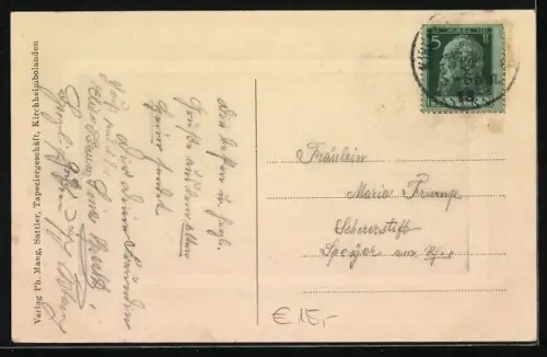 AK Kirchheimbolanden, Philipp Mang Tapezierer in der Vorstadtstrasse