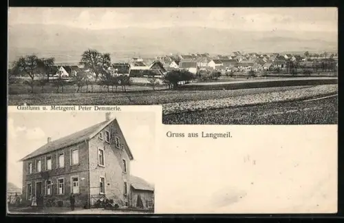 AK Langmeil, Gasthaus u. Metzgerei Peter Demmerle