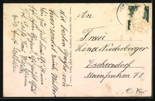 AK Imsweiler /Pfalz, Strassenpartie im Ort, Blick zur Kirche