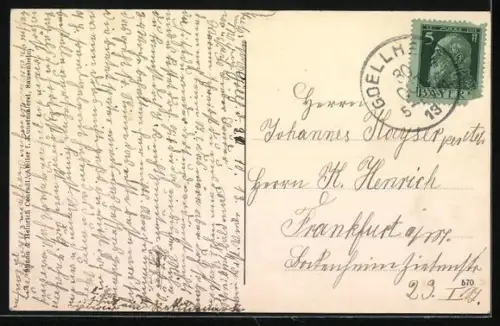 AK Göllheim, Hauptstrasse mit Blick zur Kirche