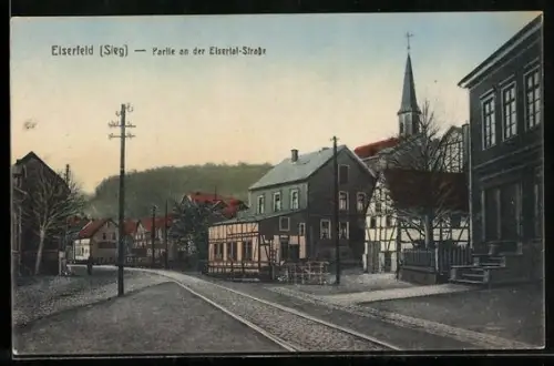 AK Eiserfeld /Sieg, Partie an der Elsertal-Strasse
