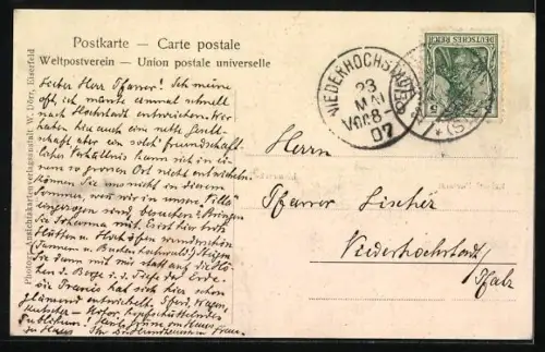 AK Eiserfeld, Kaiserl. Postamt, Bismarck Eiche, Blick über den Ort