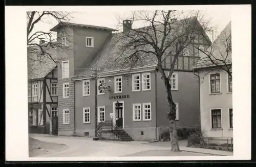 Foto-AK Hilchenbach, Partie an der Apotheke