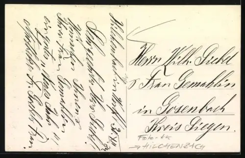 Foto-AK Hilchenbach, Partie an der Apotheke