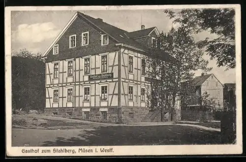 AK Müsen i. Westf., Gasthof zum Stahlberg, Bes. Hermann Freudenberg