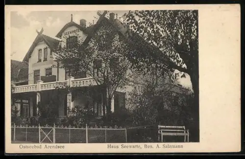 AK Arendsee i. Meckl., Hotel Haus Seewarte, Bes. A. Salzmann