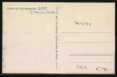 AK Gundersweiler, Handlung von Heinrich Bohlander, Schule, Pfarrhaus und Kirche