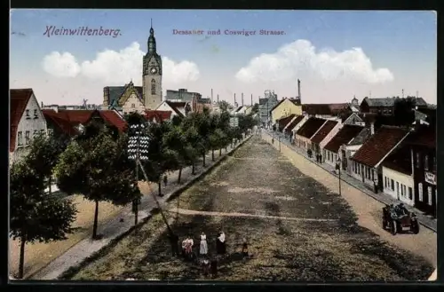 AK Kleinwittenberg, Dessauer und Coswiger Strasse aus der Vogelschau