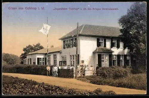 AK Ochtrup i. W., Jugendheim Ochtrum z. Z. des Krieges Vereinslazarett