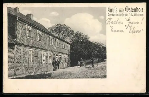 AK Ostenholz, Gasthaus von Fritz Wünning