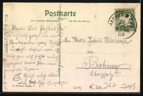 AK Harxheim / Zellertal, Bäckerei u. Spezerei von A. Bierbauer, Strasse mit Blick nach Zell, Kirche und Totalansicht