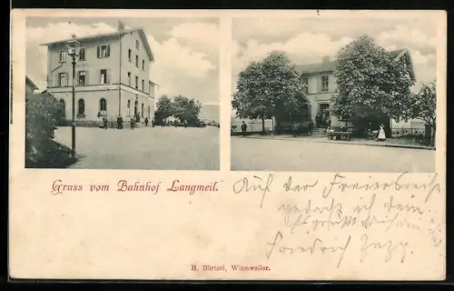 AK Langmeil, Bahnhof und Restaurant