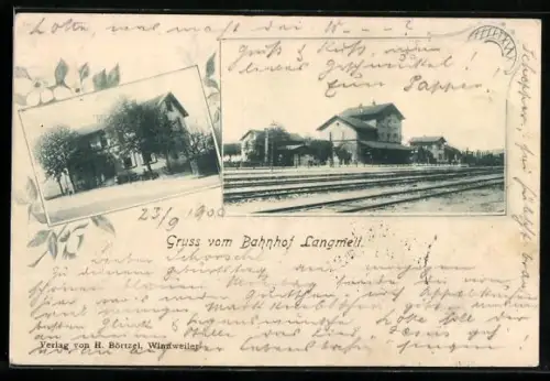 AK Langmeil, Blick zum Bahnhof