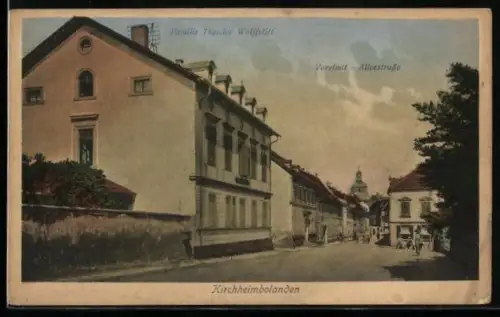 AK Kirchheimbolanden, Alleestrasse in der Vorstadt, Haus der Familie Theodor Wolffstift