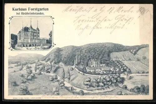 Lithographie Kirchheimbolanden, Kurhaus Forstgarten
