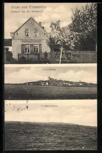AK Froessnitz, Gasthof Inh. Fr. Robitzsch, Funkstation