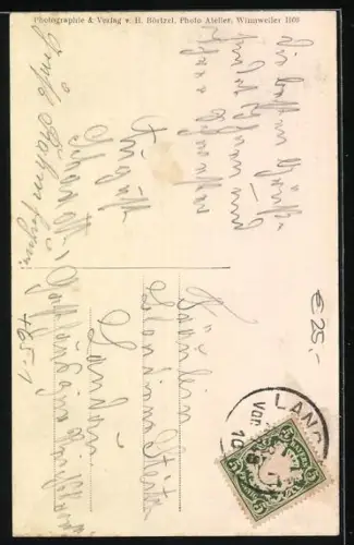 AK Langmeil, Bahnhof und Bahnhof-Restaurant Franck