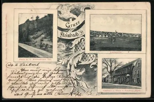 AK Steinbach / Donnersberg, Gasthaus zur Pfalz, Wildensteiner Tal, Totalansicht