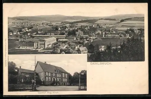 AK Dahlbruch, Gasthof Aug. Koch und Totalansicht