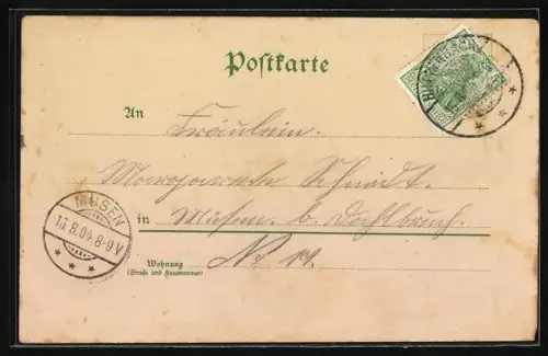 Lithographie Vormwald, Blick nach Hilchenbach, Griller-Thurm und Bahnhof